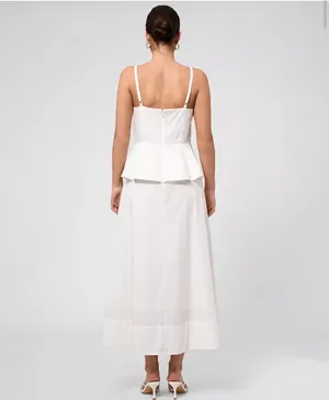 Rachel Roy White Peplum V-neck Maxi Dress thumbnail 3