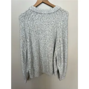 Madewell Ribbed Cotton-Blend Sweater Hthr Dusk Grey Marl Size Medium Heather thumbnail 8