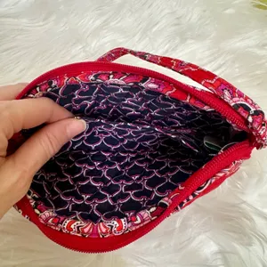 VTG Vera Bradley Red Wristlet Phone Case Wallet 7” Zip FRANKLY SCARLET thumbnail 9