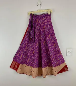 Reversible Maxi Wrap Skirt BINW718 Purple thumbnail 1