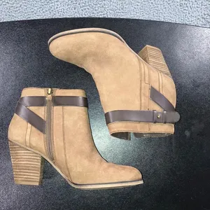 Franco Sarto Ankle Boots‎ Women 8.5 Chunky Leather Ankle Academia Chic Bootie thumbnail 3