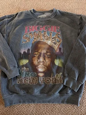 Notorious B.I.G. Biggie Smalls Sweatshirt Small Dark Grey “It Was All a Dream” thumbnail 1