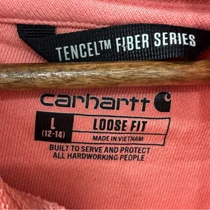 Carhartt Women’s Tencel Fiber Series Loose Fit Hoodie Size L Aged Coral Light thumbnail 7