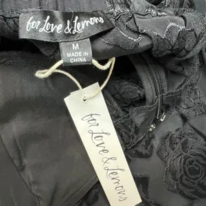 NWT For Love & Lemons Women’s Black Melody Mini Dress Size Medium and necklace thumbnail 6