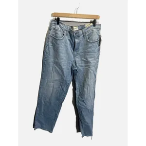 Universal Thread Jeans Women 14 Light Blue High Rise 90s‎ Straight Raw Hem Denim thumbnail 2