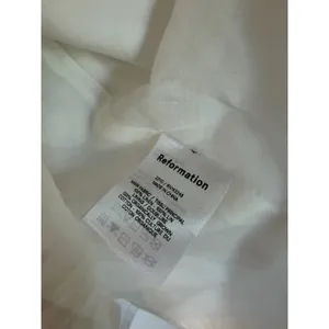 Reformation White Linen Mini Dress Sweetheart Neckline Smocked Back Sz 0 NWT thumbnail 9