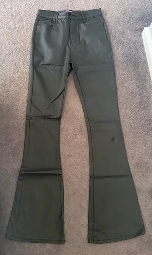 Edikted Leather Flare Pants thumbnail 1
