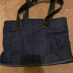 Stylish Black Denim Tote Bag thumbnail 3