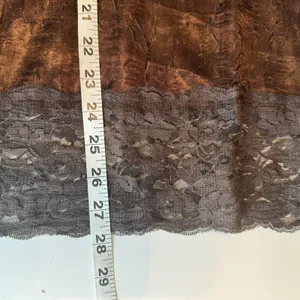 Vintage Y2K Satin Lace Babydoll Top Sz M Brown Coquette Lace Trim Fairy Romantic thumbnail 12