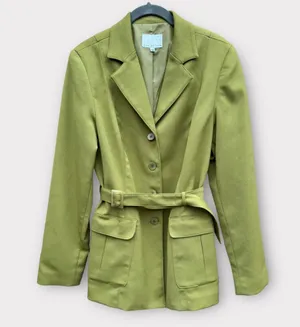 GUESS Collection Chartreuse Belted Blazer thumbnail 1