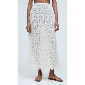 Agua Bendita Crochet Cream Tove Midi Skirt Womens Sz S $240 Swim Cover Up thumbnail 2