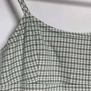 John Galt Plaid Shift Dress Mini White Gingham Preppy Pistachio Green Picnic thumbnail 4