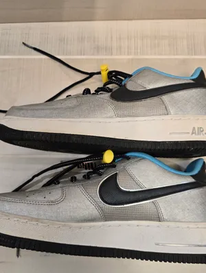{7Y/W8.5} Nike Air Force 1 GS Sky Nike Metallic Silver Hyper Crimson Toggle thumbnail 3
