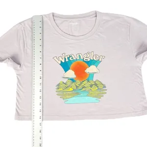 Wrangler Light Purple Mountain Valley Logo Cropped Tee Size Small‎ thumbnail 4
