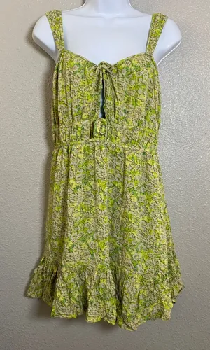 Green Fairycore Milkmaid Dress Large Babydoll Feminine Romantic Cottagecore thumbnail 1