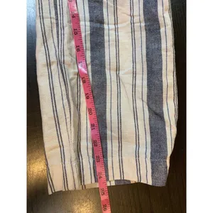 Gap Linen Pant Womens 6R Wide Leg Blue White Stripe Boho Coastal Prep‎ READ thumbnail 10