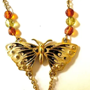 Cookie Lee butterfly beaded pendant necklace thumbnail 4