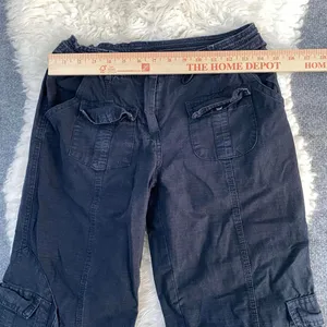 Brandy Melville Navy Blue Kim Cargo Pants Y2k Grunge Dark Academia Gorpcore thumbnail 4