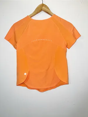 Lululemon Women's Orange Performance Short Sleeve Top thumbnail 4