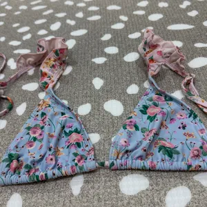 Blackbough Swim bikini top venice floral Tessa Ruffled Triangle pastel tie thumbnail 7