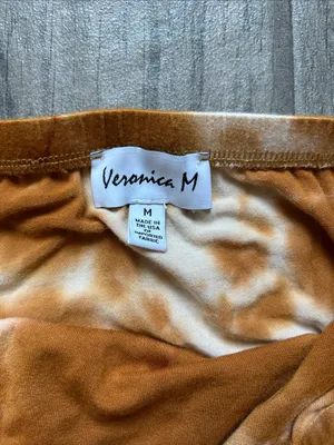 Veronica M Strapless Tie-Dye Maxi Dress in Rust and White thumbnail 2