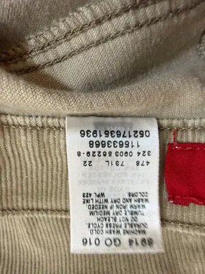 Vintage Y2K Low Slouch Corduroy's Low Rise Bootcut Flare Levi's Tan Beige Sz 0 thumbnail 2