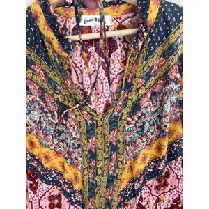 The Rustic Rack Boutique Bohemian Floral Print V Neck Flared Sleeve Blouse Sz M thumbnail 8