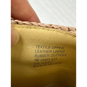 Tory‎ Burch Ruffled Raffia Slide Sandals Natural Woven Flat 135087 Size 7M w box thumbnail 7