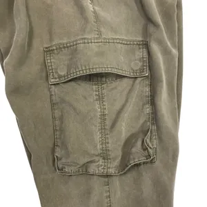 ABERCROMBIE & FITCH Paperbag Tencel Cargo Pant Jogger Sz L Burn Olive Grunge Y2K thumbnail 7
