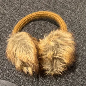 Faux Fur Earmuffs in Brown and Tan thumbnail 1