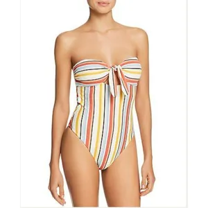 NWT Minkpink Swim Paradise One Piece Multicolor Stripes Swimsuit sz. M thumbnail 3
