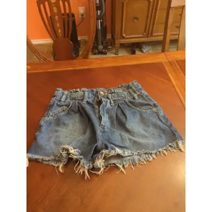 Women’s Free People Blue Jean Cut Off Shorts NO Belt Size S thumbnail 3