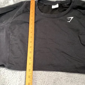Gymshark black cropped long sleeve top XL thumbnail 9
