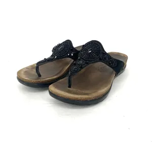 Dansko Pamela Sandals Womens 40 US 9.5 10 Black Leather Beaded Comfort Thong thumbnail 10