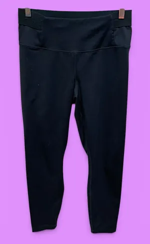 Cute navy yogalicious lux leggings buttery soft stretchy side elastic band thumbnail 1
