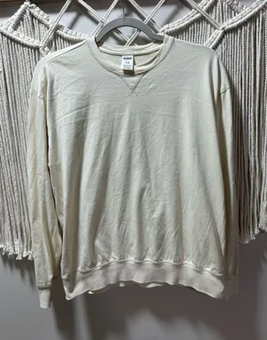 PINK Victoria's Secret Ivory Long-Sleeve Crewneck Sweatshirt thumbnail 1
