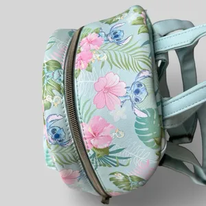 Loungefly Disney Lilo & Stitch Tropical Floral Mini Backpack Pastel Blue Vegan thumbnail 4