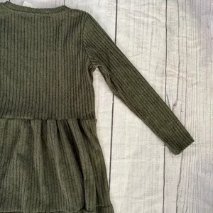 CENY Nordstrom Rack NWT size XS dark green tiered long sleeve A line dress thumbnail 13