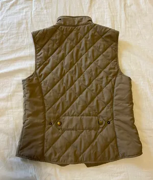 Ralph Lauren Tan Quilted Vest With Brass Buttons thumbnail 3