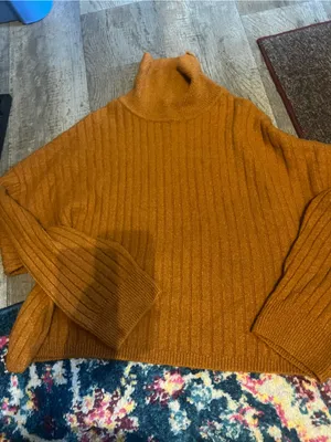 ASOS Women’s Ribbed Turtleneck Sweater - Rust thumbnail 1