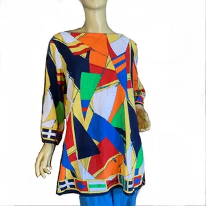 Lauren Ralph Lauren Bright Multi-Color "Sails" Nautical Theme Tunic Top (L) thumbnail 2