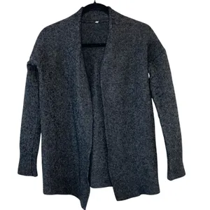 Muji Wool‎ Yak Blend Open Cardigan M/L Gray Black Minimalist Luxury thumbnail 1