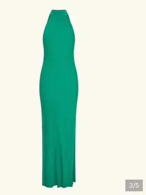 Meshki Claire Satin Drape Back Maxi Dress Green $120 formal party fall evening thumbnail 3