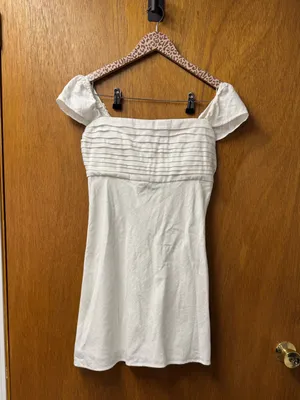 Abercrombie & Fitch A&F Emerson Cap Sleeve Mini Dress Linen White Medium NEW thumbnail 16