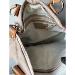 Pulicati Italian Leather Tote Bag Taupe Beige Convertible Crossbody Purse thumbnail 8