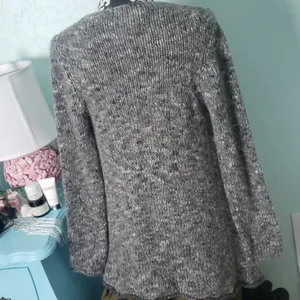 Maryline mohair wool cardigan sweater made in Italy metallic threading oversized thumbnail 3