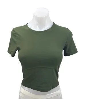 Aritzia TNA Action Green Crewneck Short Sleeve Activewear Crop Tee T-shirt Top S thumbnail 1