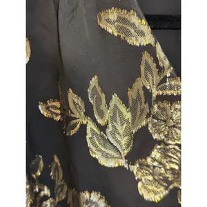 Ann Taylor Black & Gold Vneck top size medium thumbnail 3