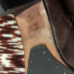 Frye Brown Leather Tall Knee High Buckles Harness Western Boho Cowgirl Boots Goth #Equestrian #Medieval #Whimsygoth #cottagecore Sz 9M Measurement in pics thumbnail 5