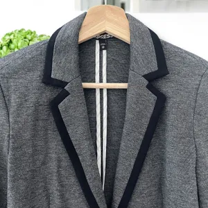 Express Ponte Stretch Knit Academy Blazer with Piped Trim thumbnail 6
